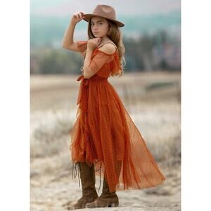 Joyfolie Mia Joy Girl's Lauryl Dress in Rust